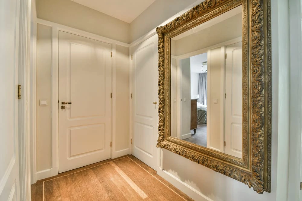 Doorway of Modern Apartment with White Walls