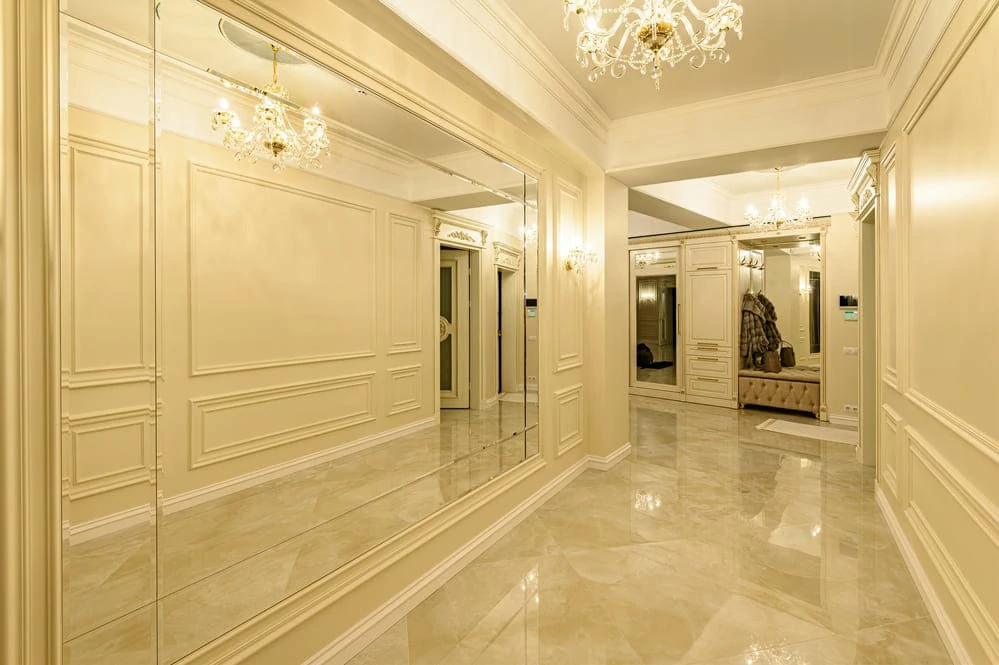 Modern Luxury Beige and Golden Corridor and Entrance